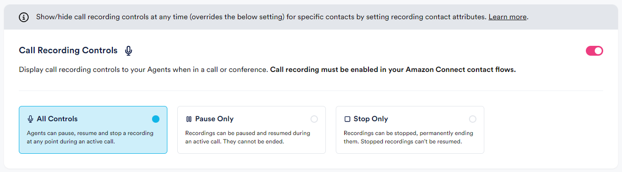 Call Recording Controls