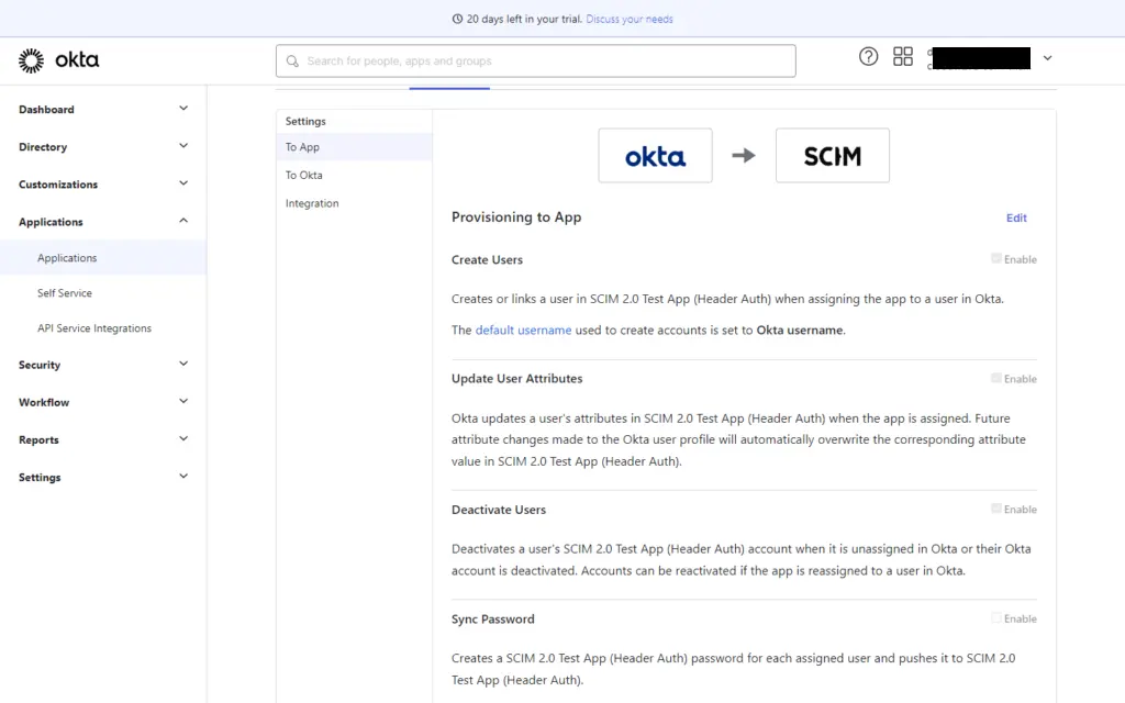 Okta provisioning checklist